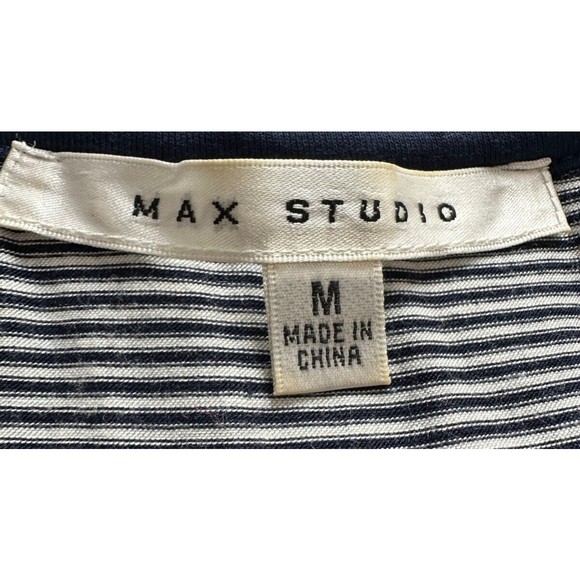 Max Studio Womens Blue Dress Cutout Lace Striped Lining Sleeveless Shift Sz M - Picture 6 of 9